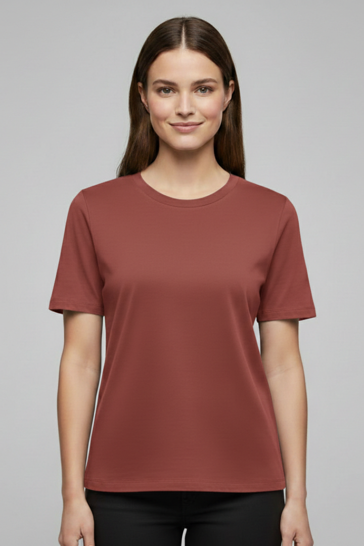 T-shirt da Donna con Scollo Rotondo e Maniche Corte