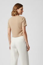 T-shirt Crop da Donna con Arricciature Laterali e Laccetti