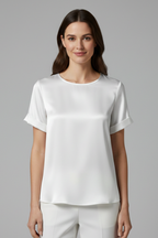 T-shirt da Donna con Girocollo e Maniche Corte