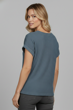 T-shirt da donna a girocollo con maniche corte
