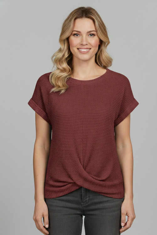 T-shirt da donna a girocollo con maniche corte