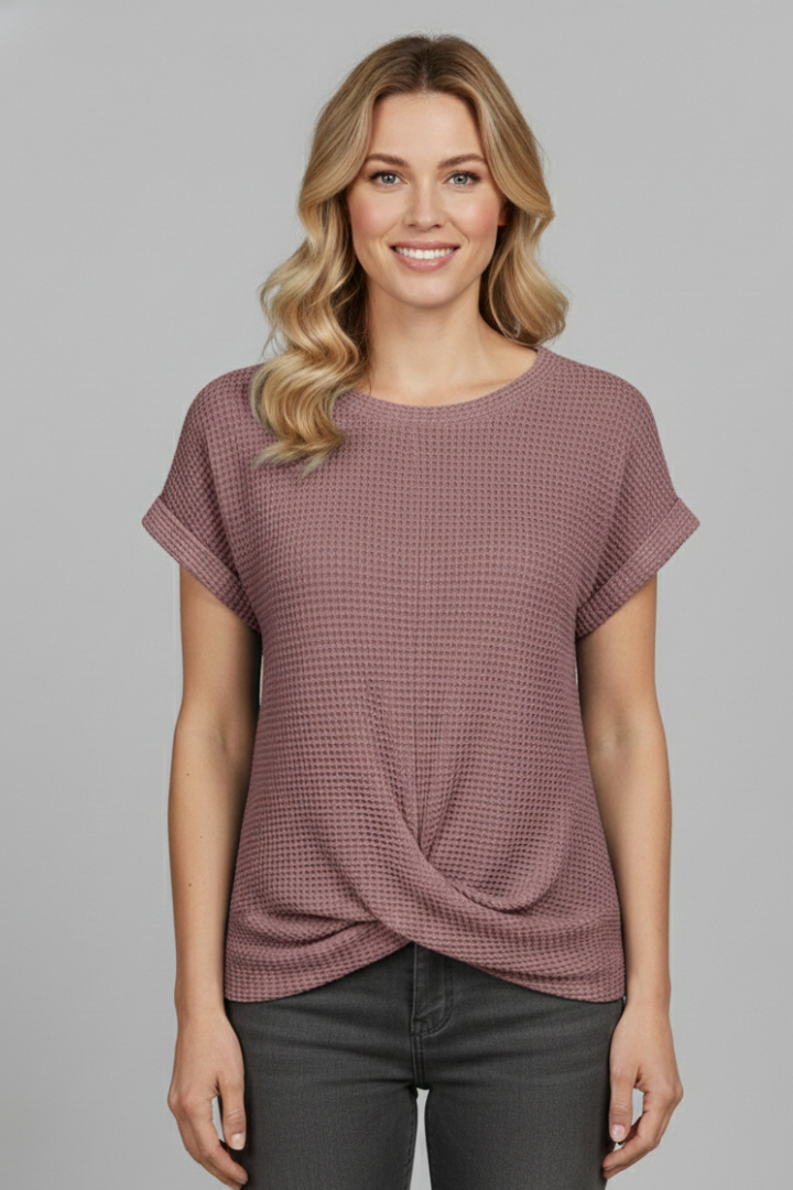 T-shirt da donna a girocollo con maniche corte